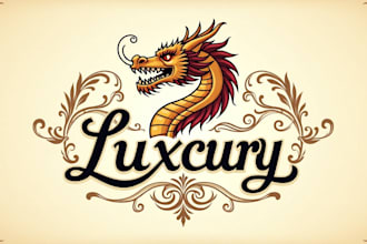design amazing luxury dragon logo with unique new concepts