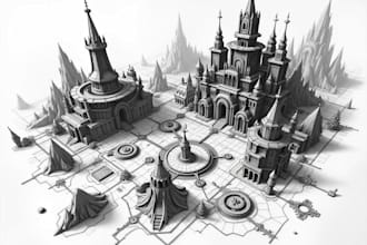 create your fantasy city map sketch