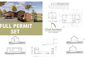draw architectural drawing set for city permit