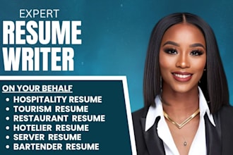 craft professional hospitality tourism hotelier server bartender waiter resume