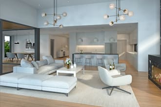 luxury villa indoor,home decor,terrace resort, poolside,estate garden,v ray