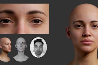 realistic 3d head bust sculpt 3d face model game ready stl file for 3d printing