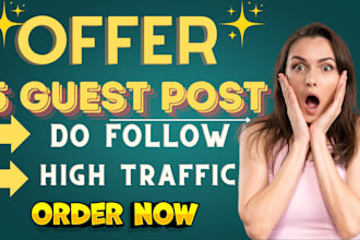 publish five guest posts on niche relevant high traffic sites