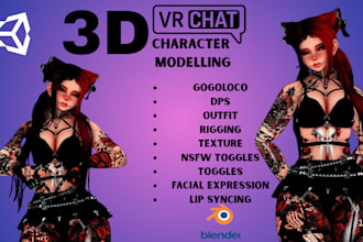 create 3d vrchat avatar vrc avatar vr character furry avatar  anime model