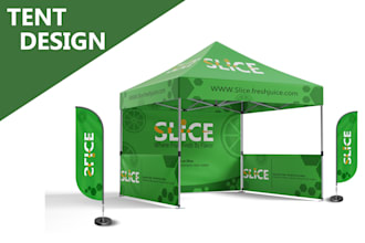 design canopy tent, flag and table cover