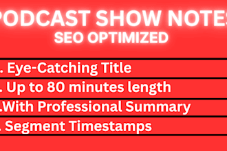write compelling, SEO optimized podcast show notes that sound professional
