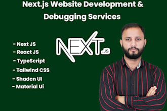 develop, fix website nextjs, typescript, reactjs, tailwind, shadcn, material UI