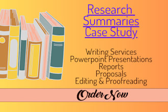 do case study analysis, literature, review, research and summary writing