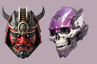 create unique printable oni mask 3d helmet japanese oni mask and futuristic mask