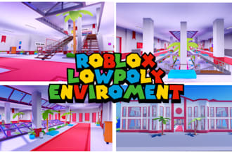 do realistic 3d roblox map, low poly environment, roblox low poly, roblox game