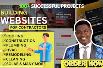 build contractor, construction, hvac, cleaning, plumbing solar roofing website