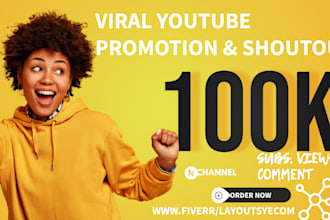 shoutout youtube channel promotion on my 480m organic subscriber
