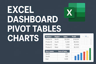 google sheets and excel dashboard, data analysis, pivot tables and charts