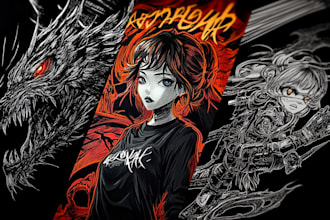 draw detailed dark art illustration metal album cover