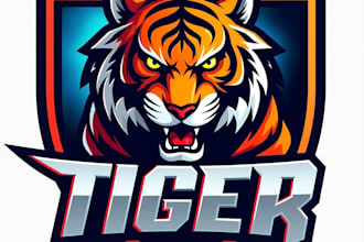 design high quality esport tiger mascot logo with unlimited revision