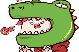 draw cartoon or anime style sticker
