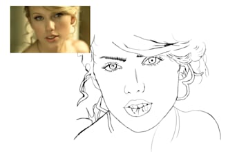 draw an outline line art of your picture withing 30 minutes