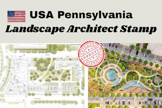 do usa pennsylvania landscape architect plan stamp for approval