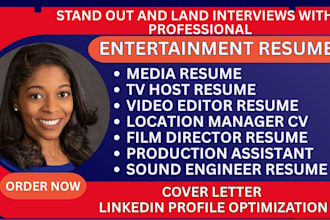 write screenwriter, production assistant, makeup artist, entertainment resume