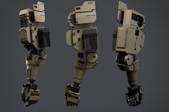 create high quality hard surface 3d models for mechanical or robotic components