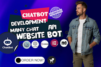 develop ai chatbot, gpt bot, many chat, , whatsapp bot, website chatbot, API