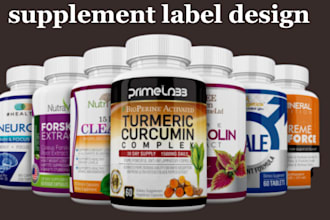 create custom food, cosmetic and box supplement product packaging label design