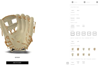 customize and configure baseball, softball glove on zakeke kickflip shopify