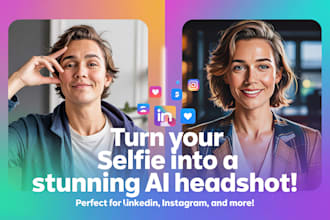 do amazing professional social media ai headshot, ai influencer from your selfie