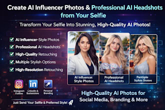 create ai influencer photos and professional ai headshots from your selfie