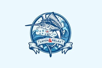 design fantastic dynamic fishing tour logo