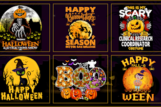 do trendy halloween t shirt design for your pod business
