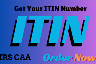 apply for your itin number as a caa from irs