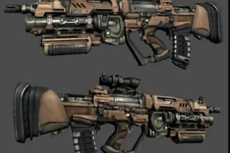 create realistic 3d weapon model 3d weapon texturing a ready 3d game weapon