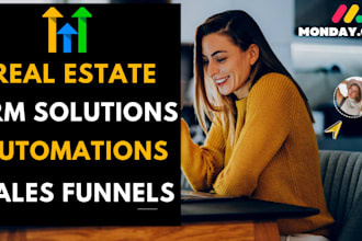 setup real estate CRM using monday gohighlevel with sales funnel and automation