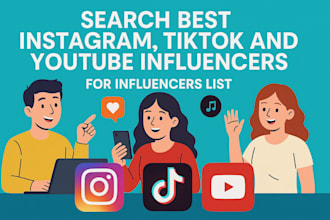 search best instagram , tiktok and youtube influencers for influencers list
