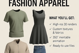 design realistic 3d garments for any fashion apparel