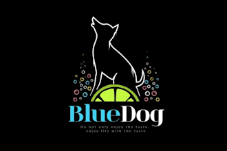 design consulting blue dog nice logo for a great drink