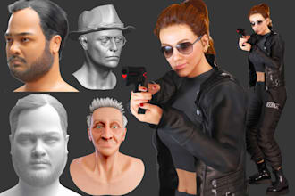 sculpt 3d character model realistic 3d character bust model 3d printing and game