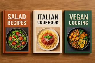 design premium cookbook cover, kindle cover, cookbook formatting cookbook design