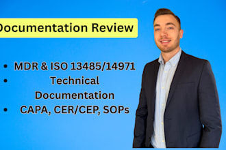 review your documentation for mdr and iso 13485 compliance