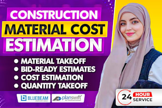 do material takeoff, quantity takeoff and construction cost estimation