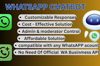 build whatsapp API chhatbot, manychat automation bot for your business