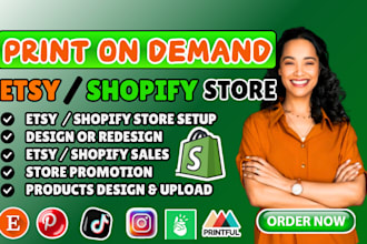 create print on demand shopify store, etsy shop, printify, printful, shopify pod