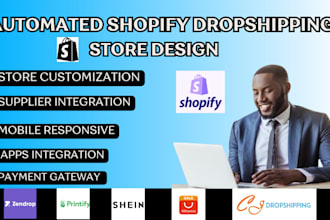 create automated shopify dropshipping store via auto ds zendrop shein supliful