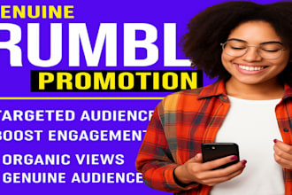 do organic rumble video promotion, boost rumble channel views