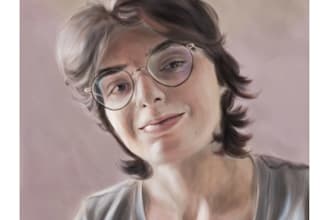 digital realistic portraits painted in bn or colored