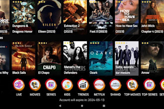 develop iptv android tv player, mx player, max player, next player all platform