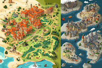 draw vector map or isometric map in illustrator