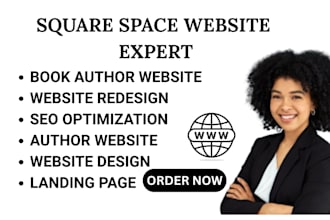 build or redesign squarespace website, design square space author website