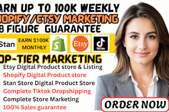 setup 7 figure shopify digital product store stan store digital store etsy shop